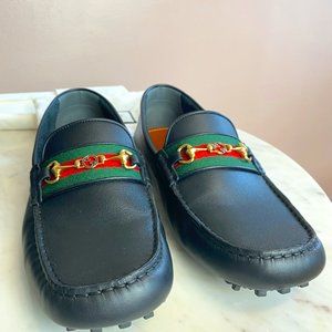 Gucci Men's Driver with Web. Black. Size 10.5